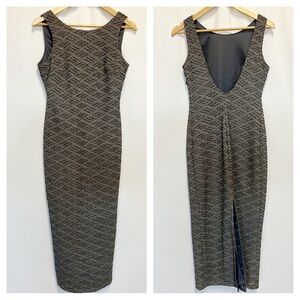 Joseph Ribkoff Gray & Silver Shimmer Sleeveless Full Length Dress Women’s Size 8